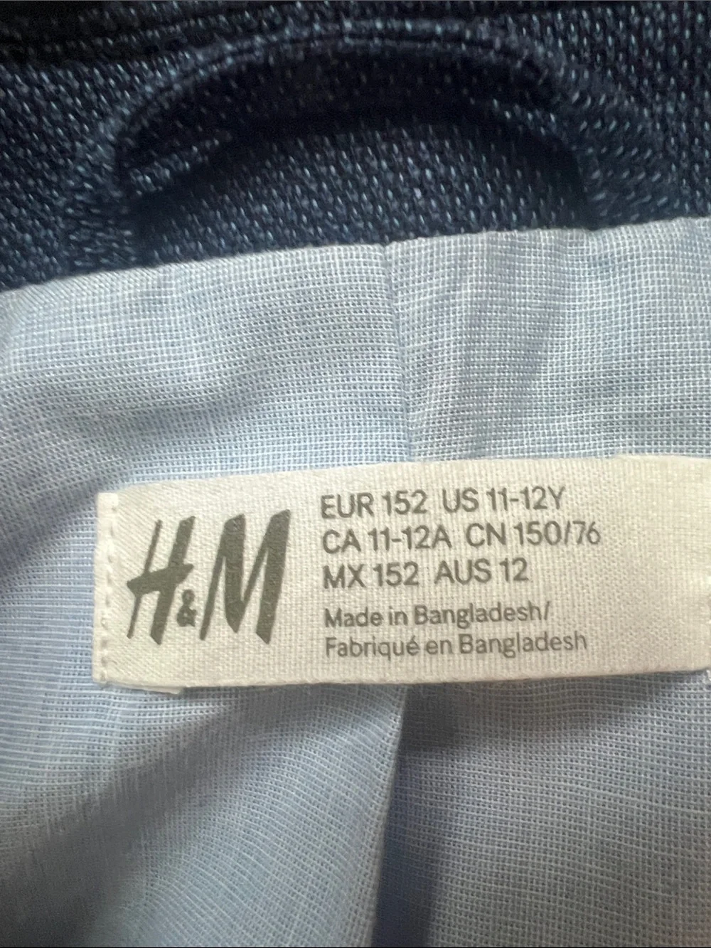 Boys Size 11-12 H&M Navy Suit Linen
